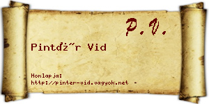 Pintér Vid névjegykártya